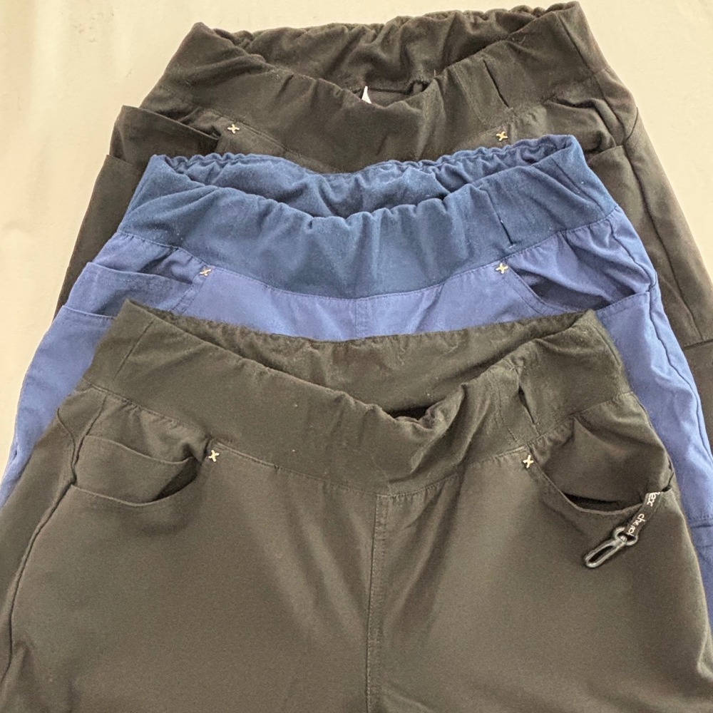 Cherokee Infinity Scrub Pants Lot of 3 Black Navy Blue Womens Medium M